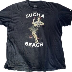 XL Black Vintage Trukfit T-shirt “Life$ Sucha Beach” 100% Cotton